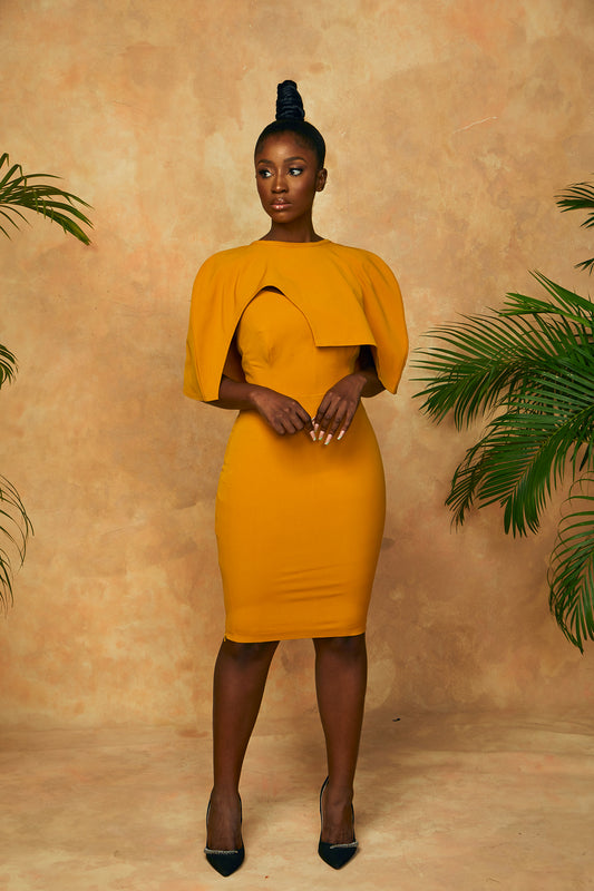 Mini Tube Dress with a short cape